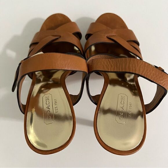 Coach Dani Veg Leather Strappy Heels Women's Size 7 - Picture 5 of 16